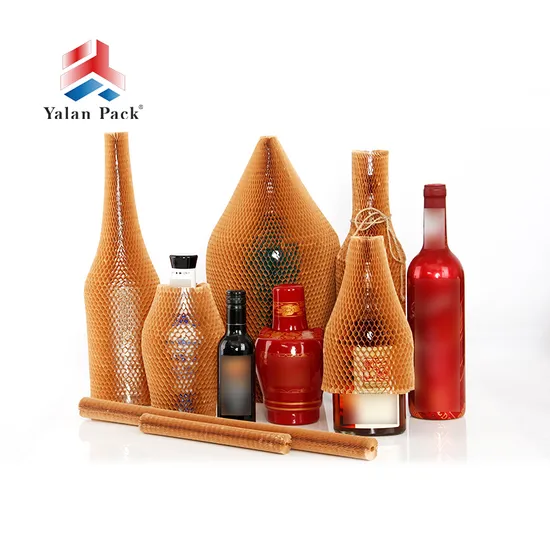 유리병 및 병용 재활용 가능한 Yalanpack 허니콤 쿠션 허니콤 종이 슬리브